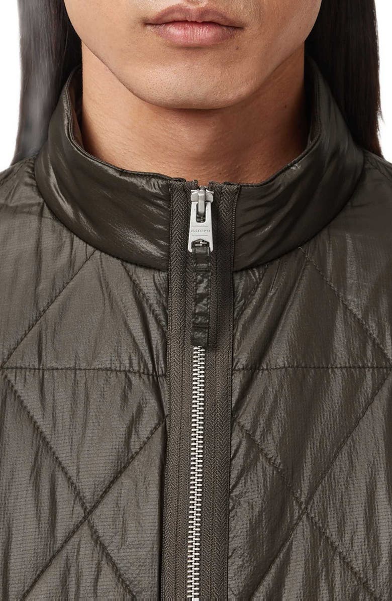 AllSaints Tribex Shiny Quilted Nylon Jacket, Alternate, color, Forest Green