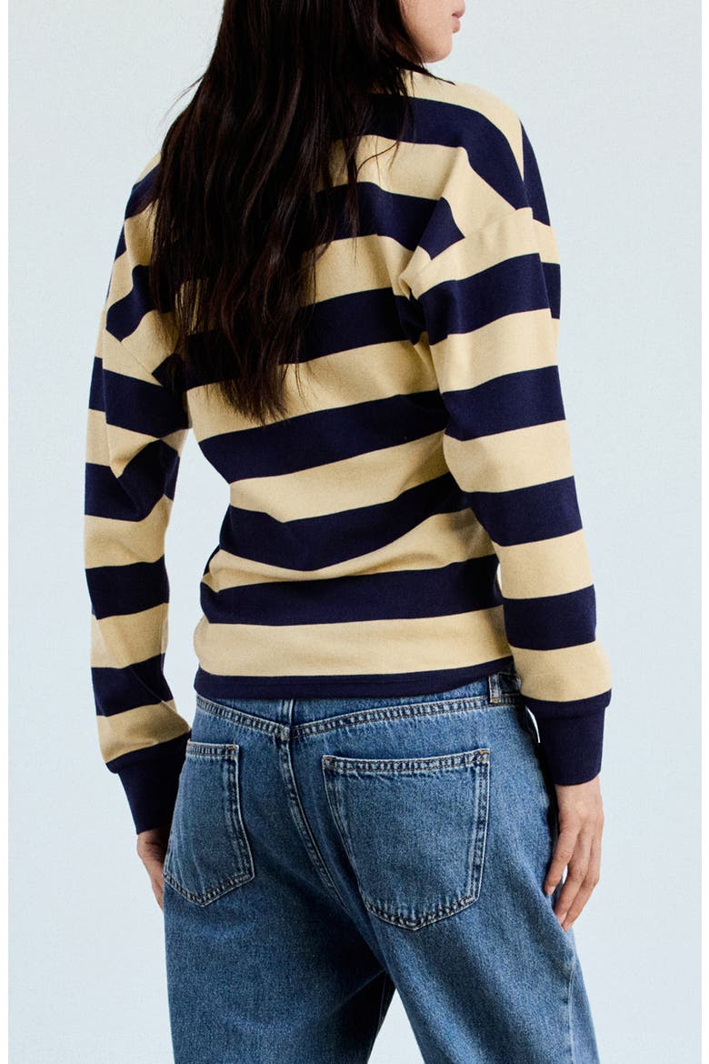 Stripe Polo Sweater, Alternate, color, PASTEL YELLOW