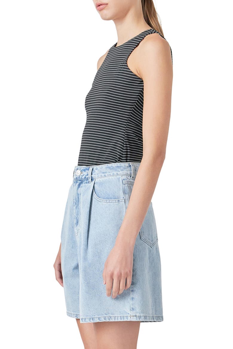 Stripe Bodysuit, Alternate, color, BLACK/ WHITE