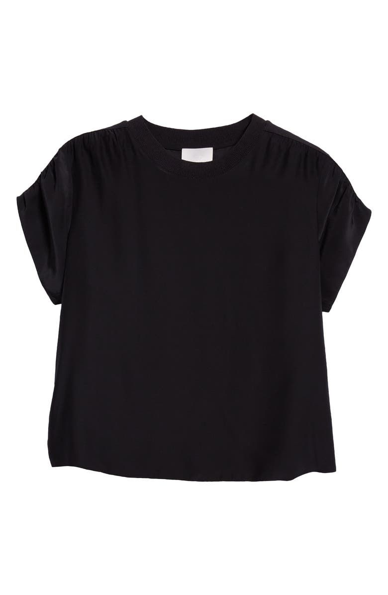 Cinq à Sept Lorainne Ruched Dolman Sleeve Silk Top, Alternate, color, 