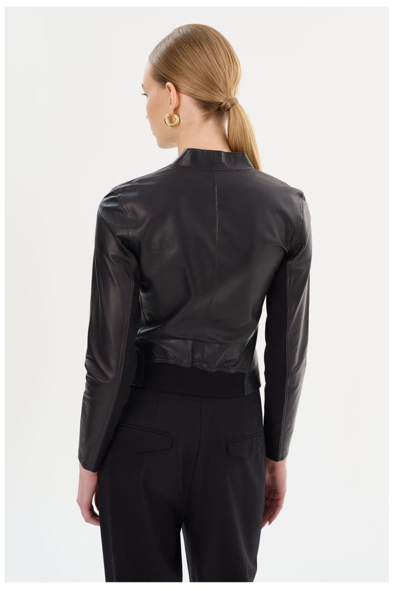 CHAPIN | Reversible Leather Bomber, Alternate, color, Black/Gold