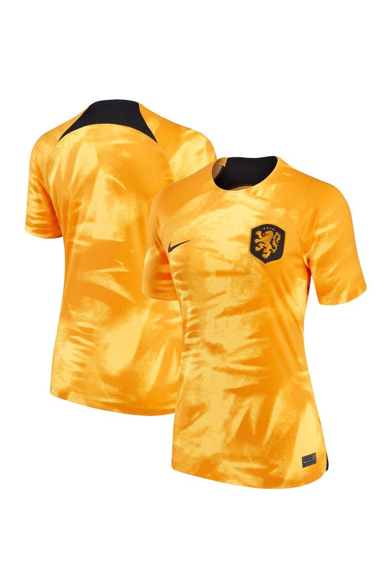 Women's Nike Orange Netherlands National Team 2022/23 Home Breathe Stadium Replica Blank Jersey, Main, color, Orange