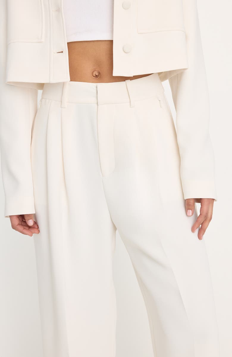 Good American Luxe High Waist Ankle Wide Leg Trousers, Alternate, color, Soft Shell