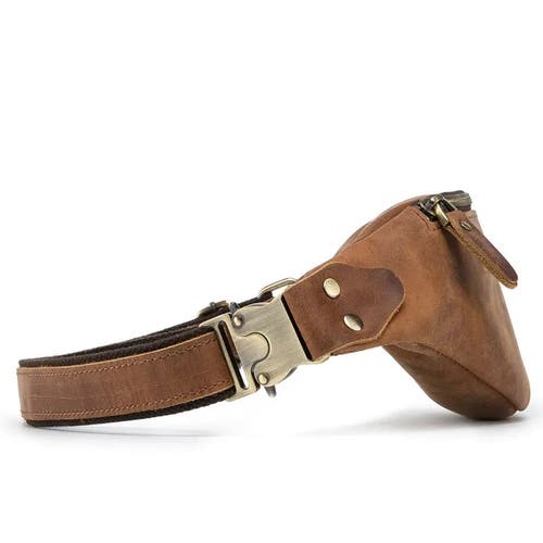 Steel Horse Leather Wagner Leather Waist Bag | Full Grain Leather Fanny Pack In Brown
