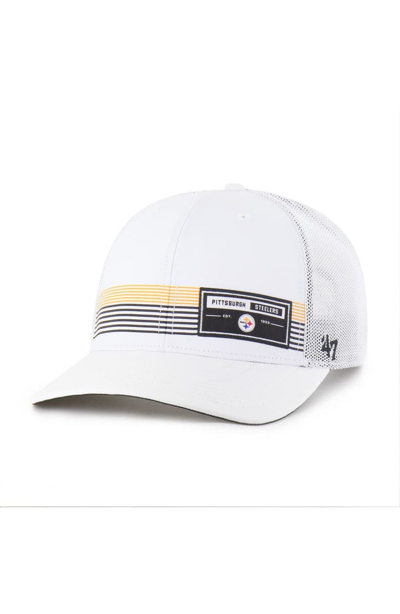 '47 Men's '47 White Pittsburgh Steelers Rangefinder Trucker Adjustable Hat, Main, color, White