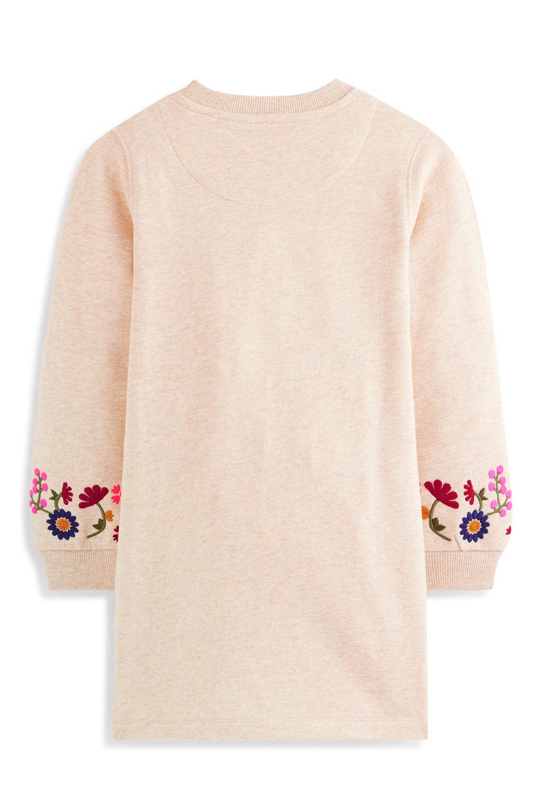 Kids' Ida Embroidered Sweatshirt Dress, Alternate, color, OATMEAL FLORAL EMBROIDERY