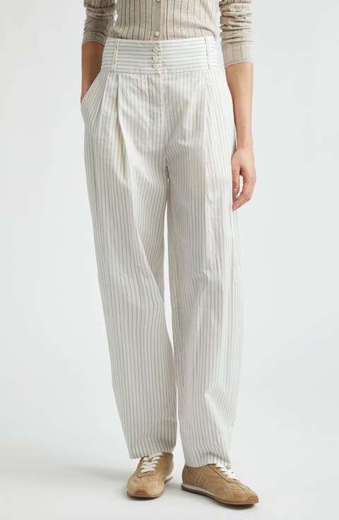 Stripe Organic Cotton & Silk Balloon Pants