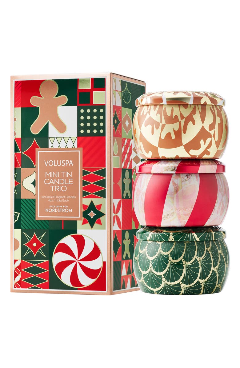 Voluspa Mini Tin Candle Trio, Alternate, color, Multi