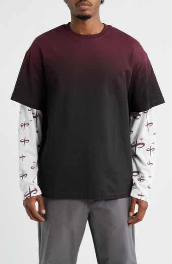 SANTO STUDIO Ispica Long Sleeve Cotton Layered Look T-Shirt