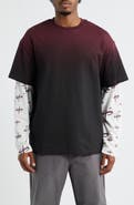 SANTO STUDIO Ispica Long Sleeve Cotton Layered Look T-Shirt