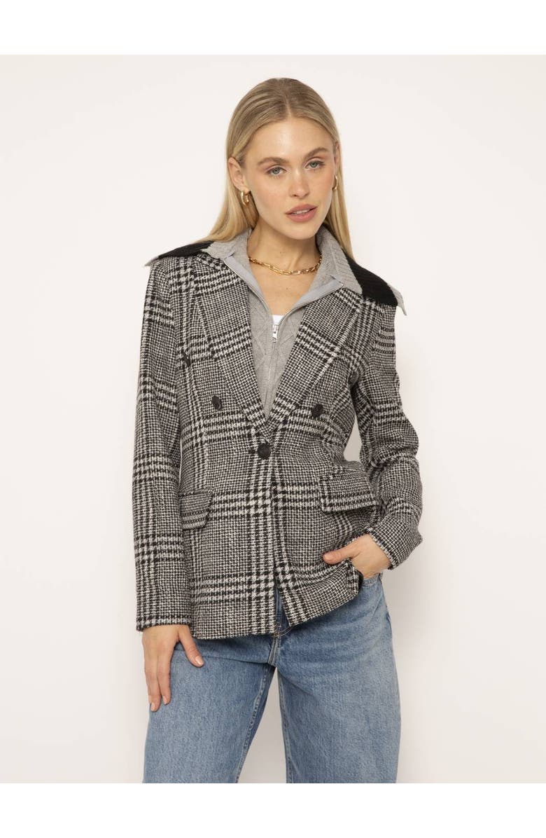 Central Park West Odette Oversized Blazer with Chunky Knit Dickey, Main, color,