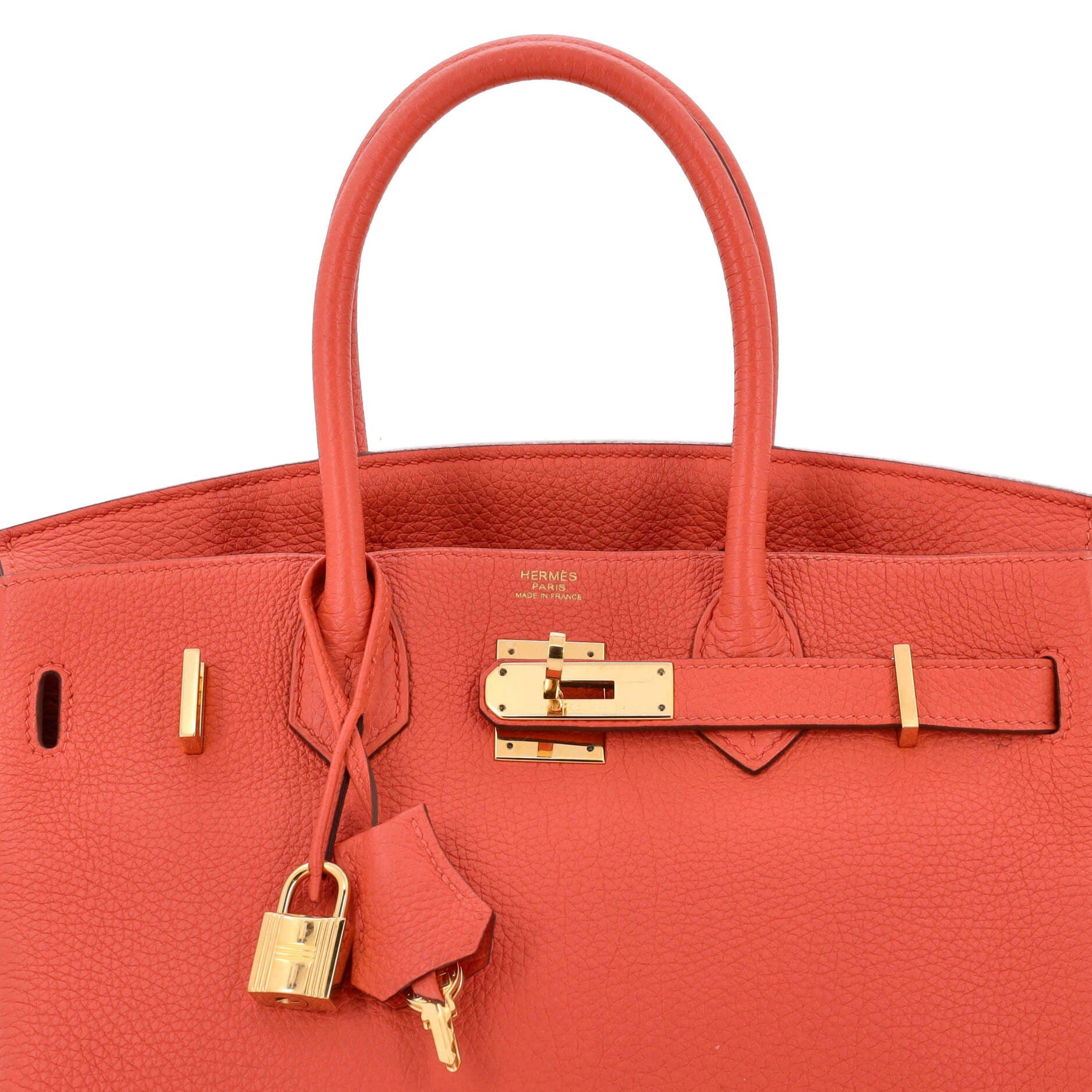 Pre-Owned Hermes Birkin Handbag Orange Togo with Gold Hardware 30, Alternate, color, Capucine