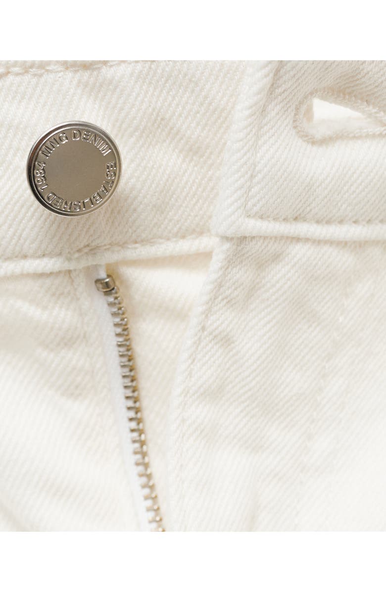 MANGO Pleated Wide Leg Jeans, Alternate, color, Off White