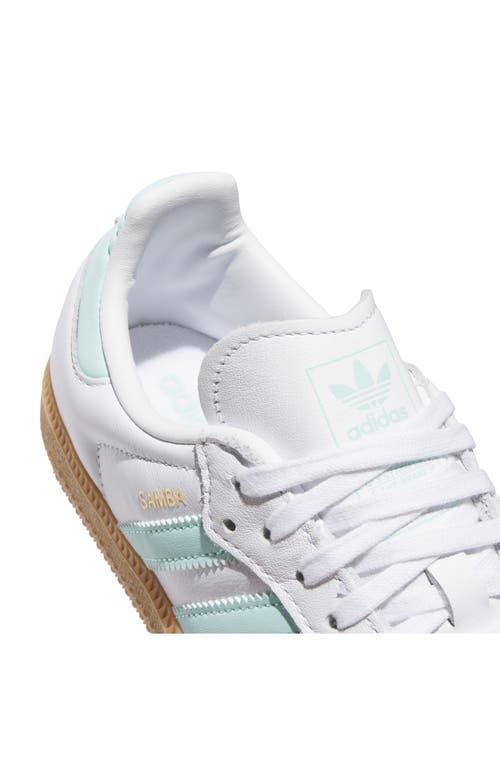 Adidas Originals Samba Og White/aquamarine Sneaker In White/semi Flash Aqua/gum