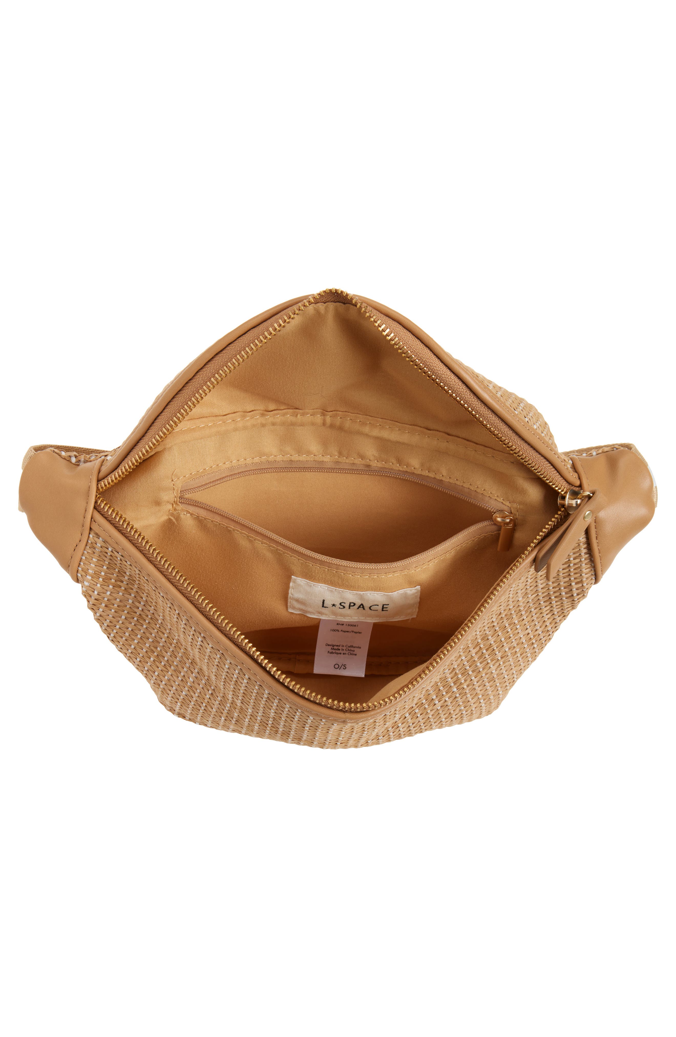 LSPACE Evie Straw Belt Bag, Alternate, color, Natural
