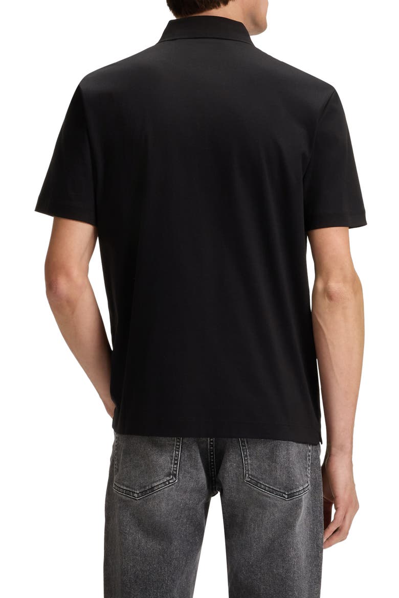 Parris Solid Cotton Polo, Alternate, color, BLACK
