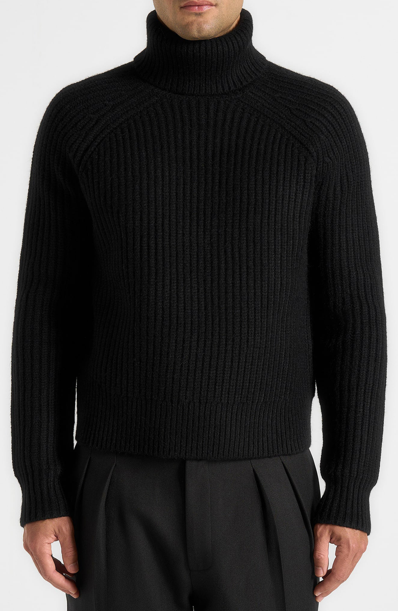 Manière De Voir Rudy Roll Neck Chunky Knit Jumper, Alternate, color, Black