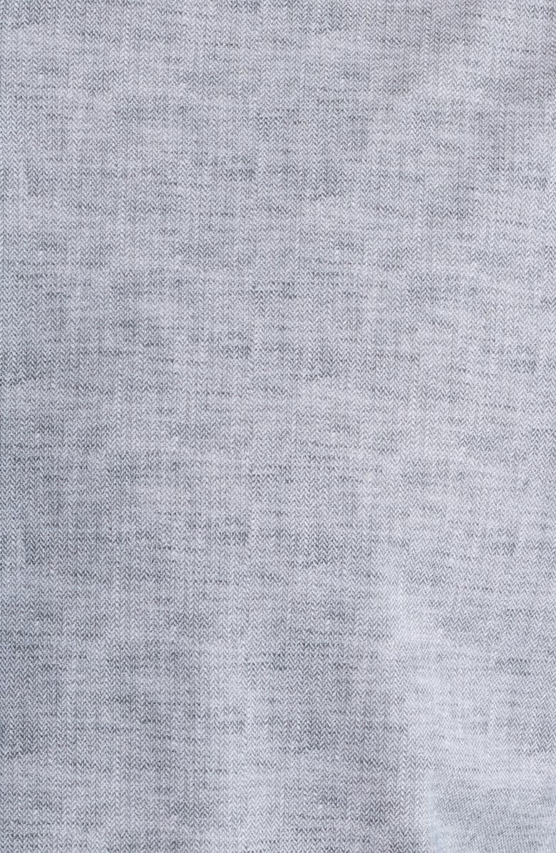 Zanella Jagged Heathered Herringbone Print Knit Nylon Blend Dress Shirt, Alternate, color, Grey