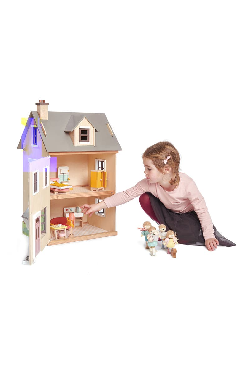 Foxtail Villa Dollhouse, Alternate, color, BEIGE