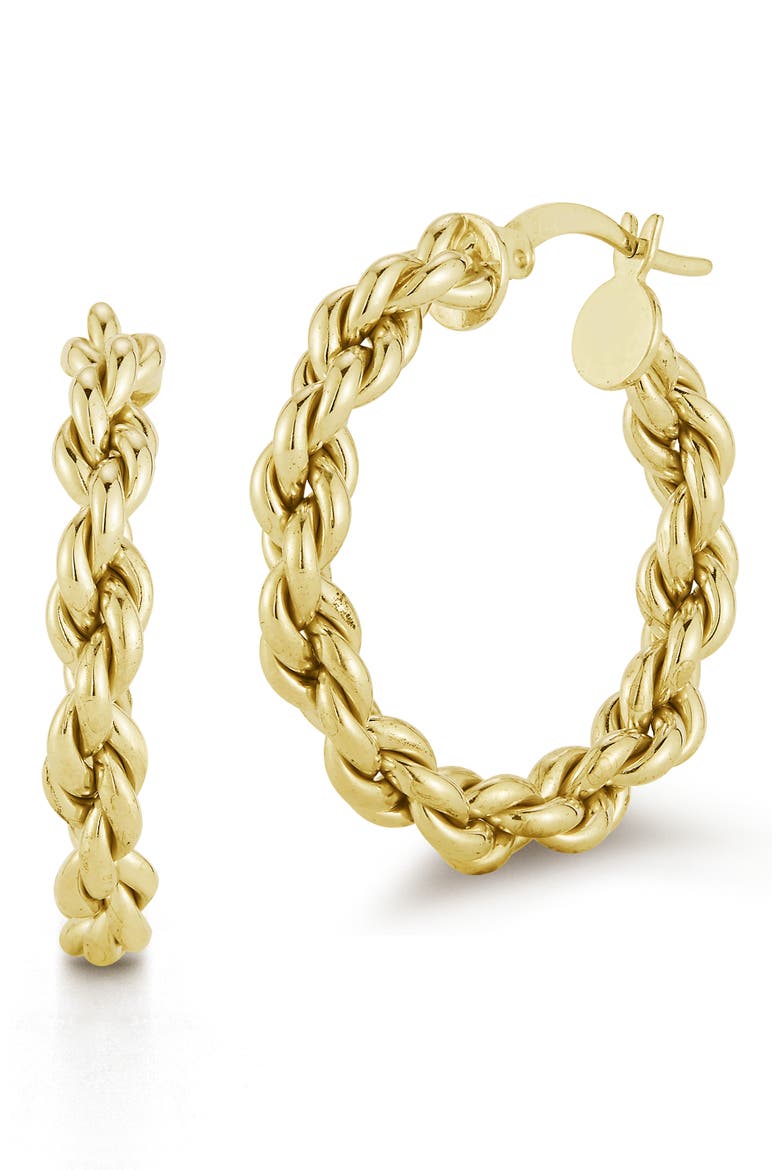 Rope Chain Hoop Earrings, Main, color, GOLD