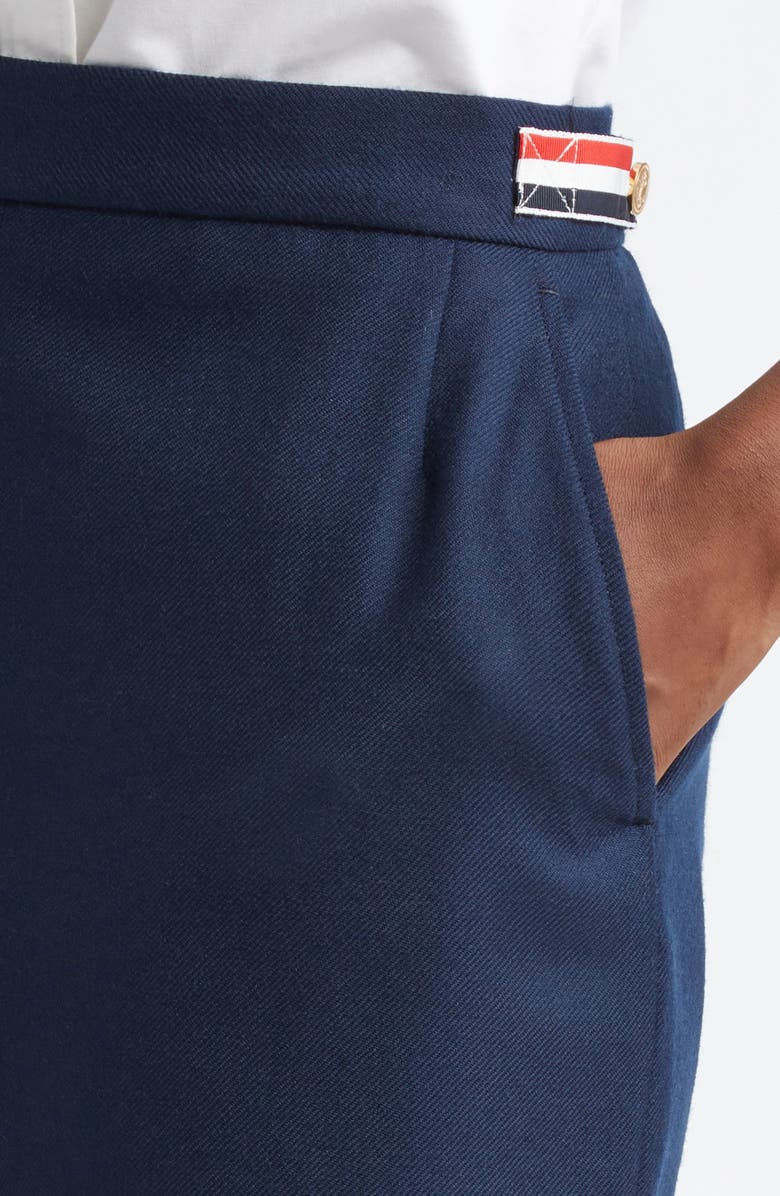 Thom Browne Tricolor Tab Wool Twill Pencil Skirt, Alternate, color,