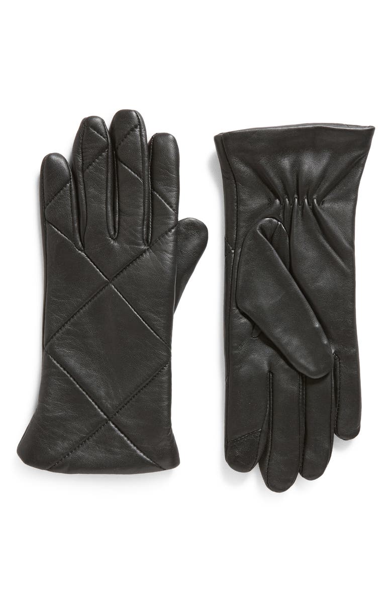 Cole Haan Quilted Leather Gloves, Main, color, 