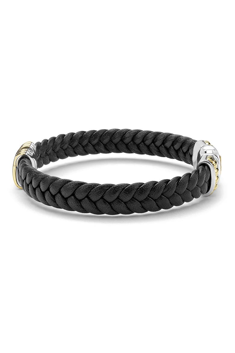 Men's Anthem Leather X Bracelet, Alternate, color, SILVER