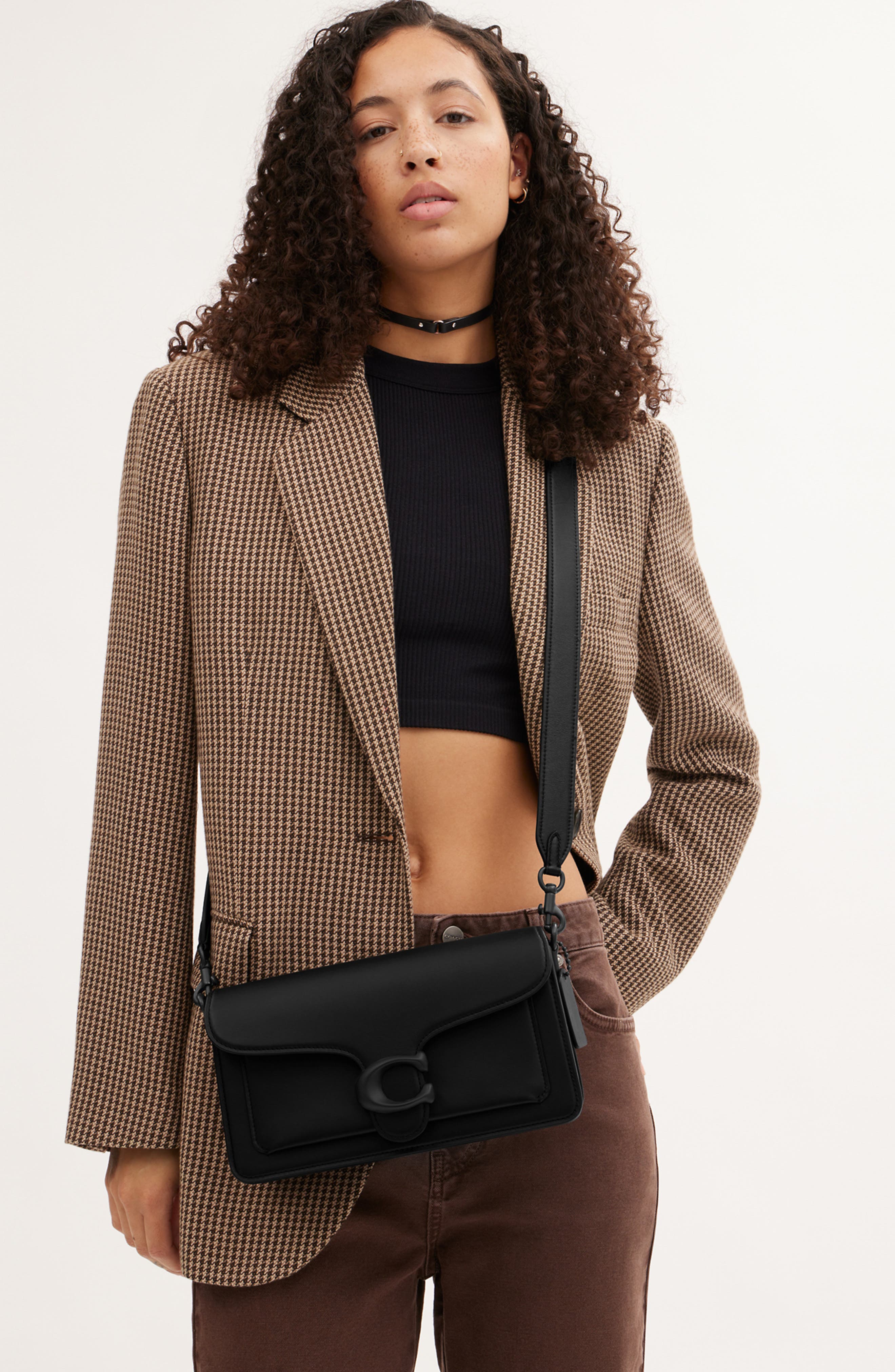 COACH Tabby 26 Black Collection Leather Shoulder Bag, Alternate, color, 