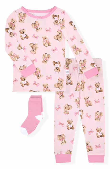 SLEEP ON IT Teddy Bear Two-Piece Pajamas & Socks Set