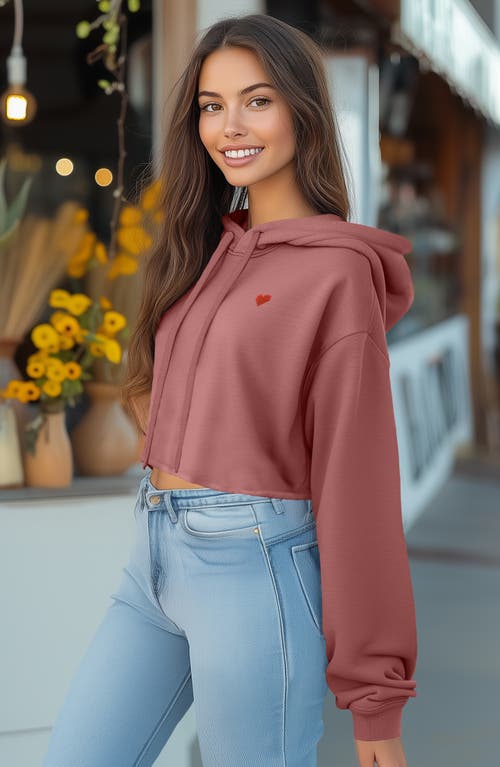DALIX DALIX PIXEL HEART CROPPED HOODIE 