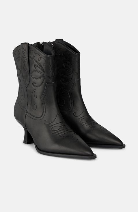 Embroidered Ankle Boot