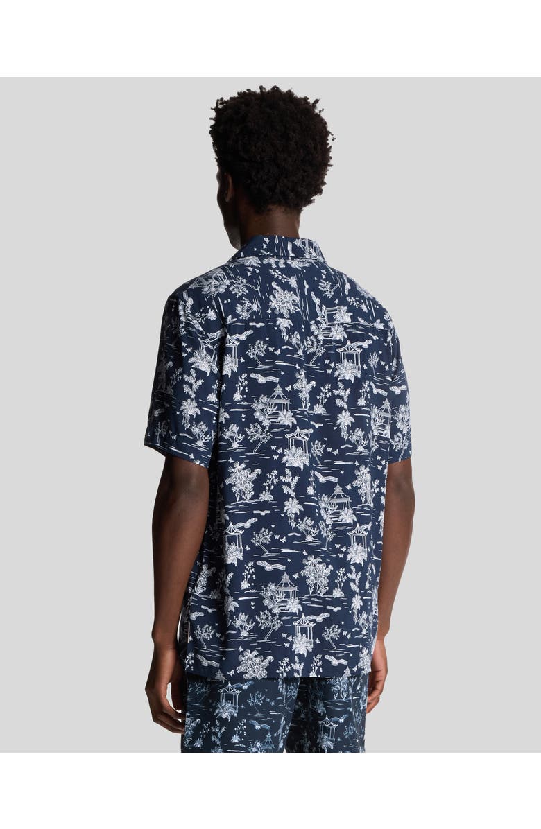 Lyle & Scott Botanical Garden Print Resort Shirt, Alternate, color, Dark Navy