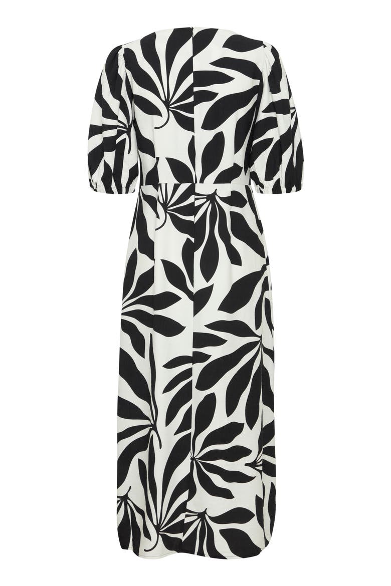 Palms Printed Midi Dress, Alternate, color, BLACK PALMS MIX