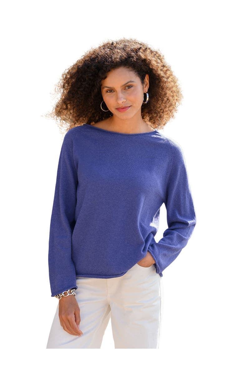 Celtic & Co. Supersoft Boat Neck Sweater, Main, color, Indigo