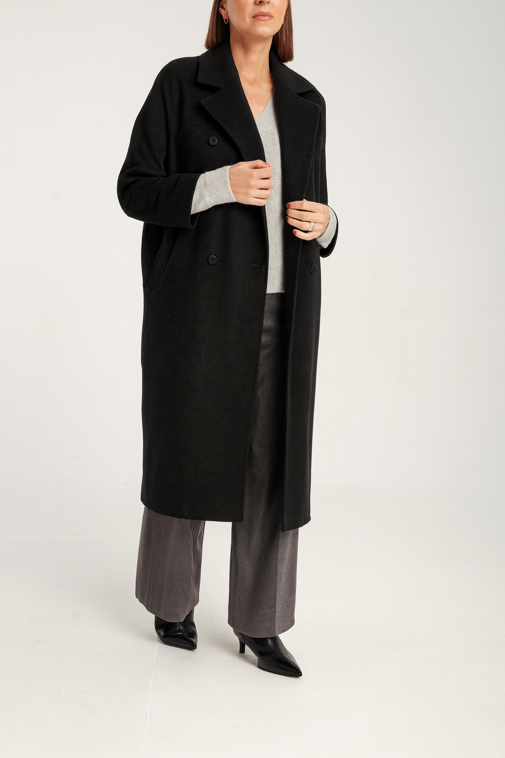 Cashmere Double Breasted Long Coat - image 2