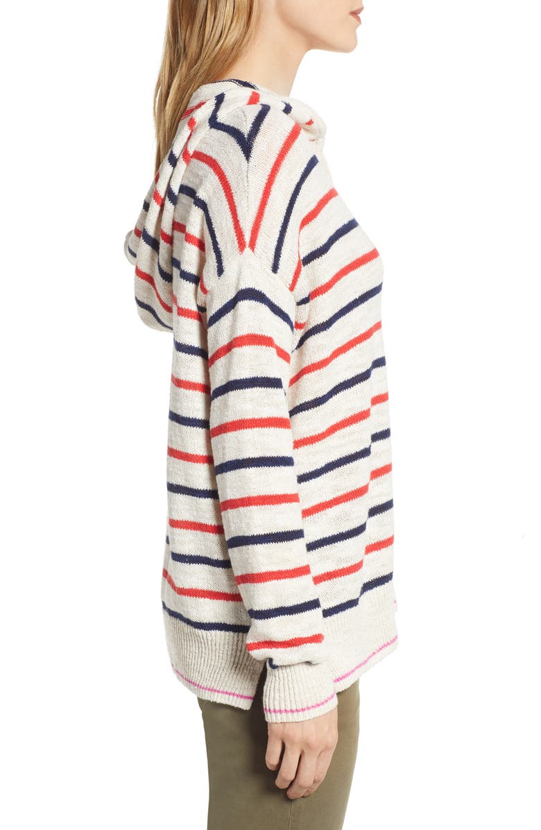 Lou & Grey Striped Hoodie Sweater, Alternate, color, 