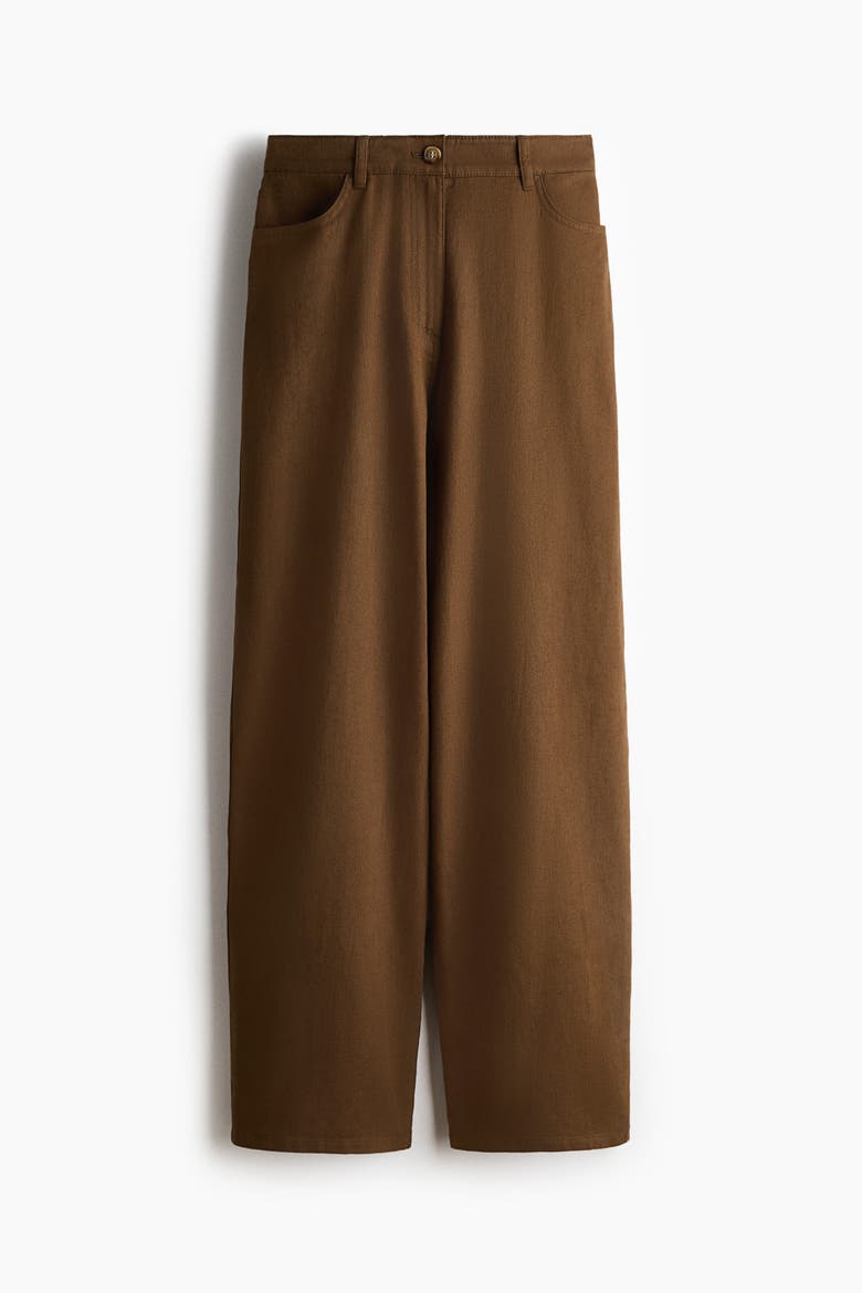 Linen-blend Trousers, Main, color, Brown