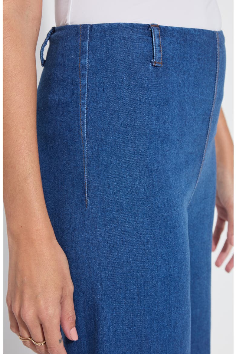 Pull-On Fringe Crop Wide Leg Jeans, Alternate, color, MID WASH