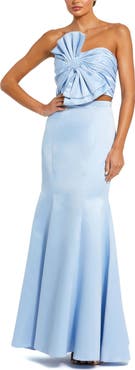 Mac Duggal Strapless Bow Top and Mermaid Skirt 2 Piece Set