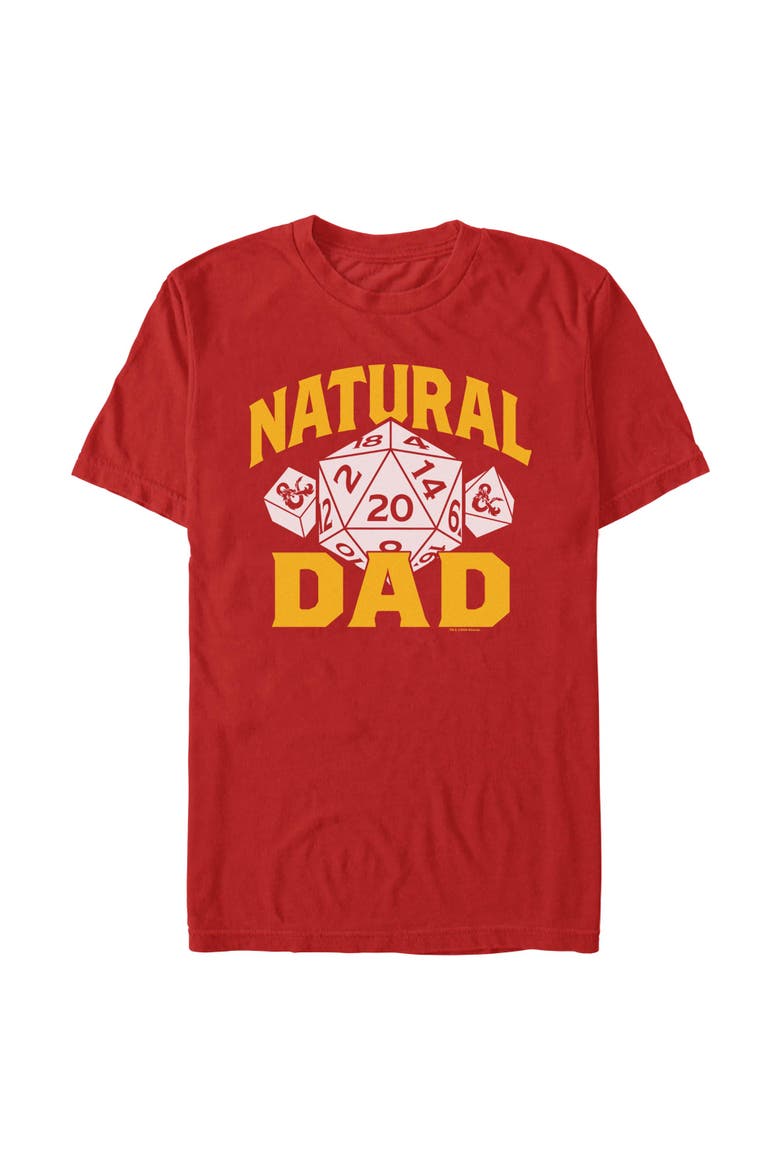 Men's Dungeons & Dragons Natural Twenty Dad  Graphic T-Shirt, Main, color, Red