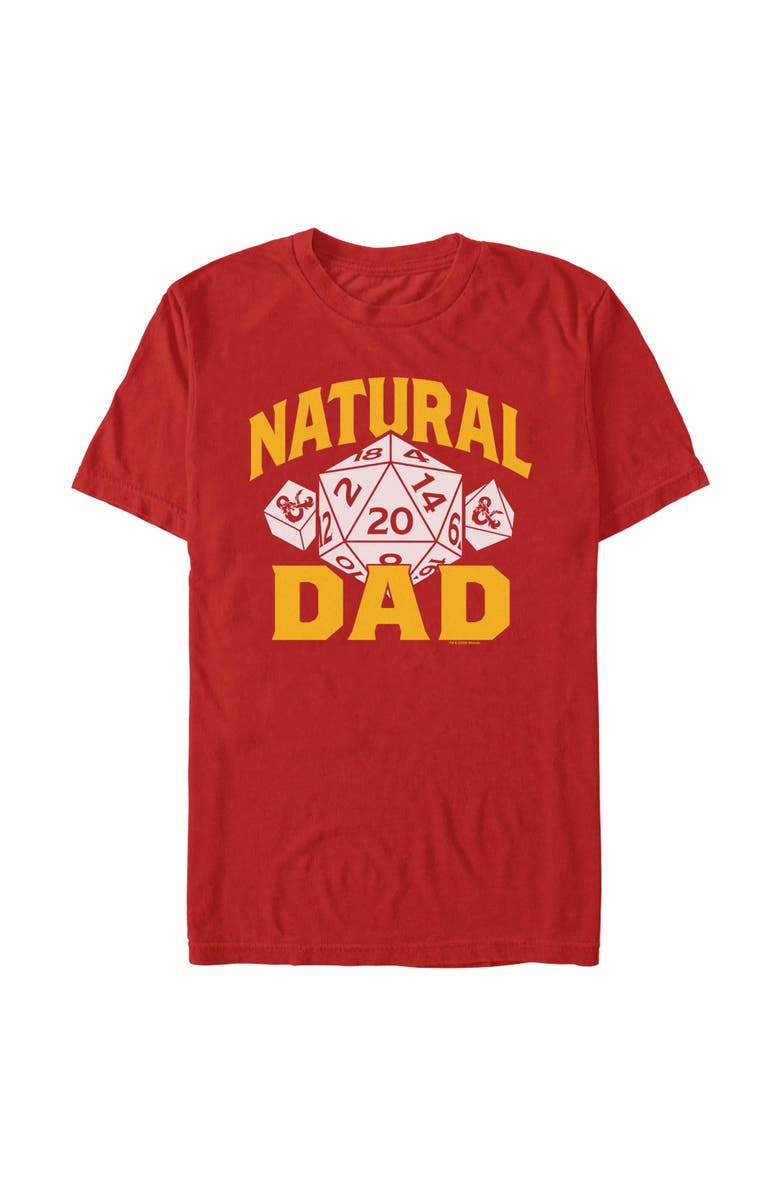 Dungeons & Dragons Men's Dungeons & Dragons Natural Twenty Dad Graphic T-Shirt, Main, color, Red