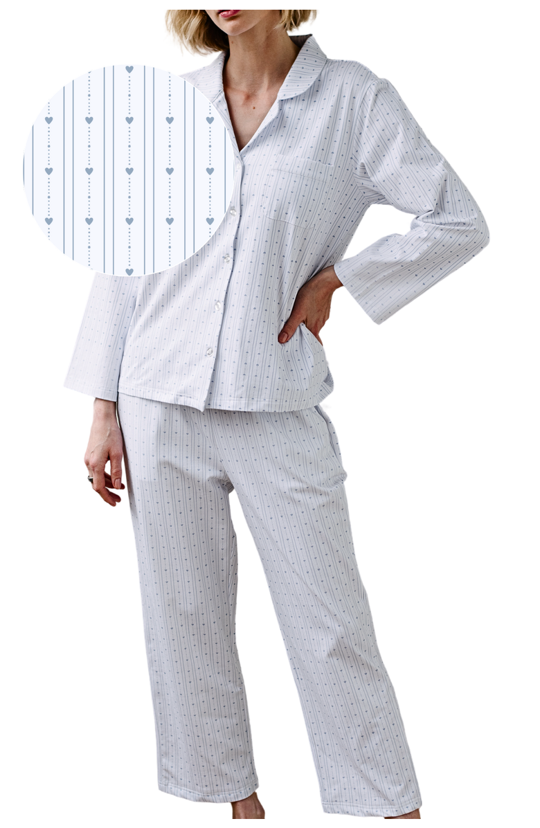 noon Stretch Cotton Long Pajama Set, Main, color, 