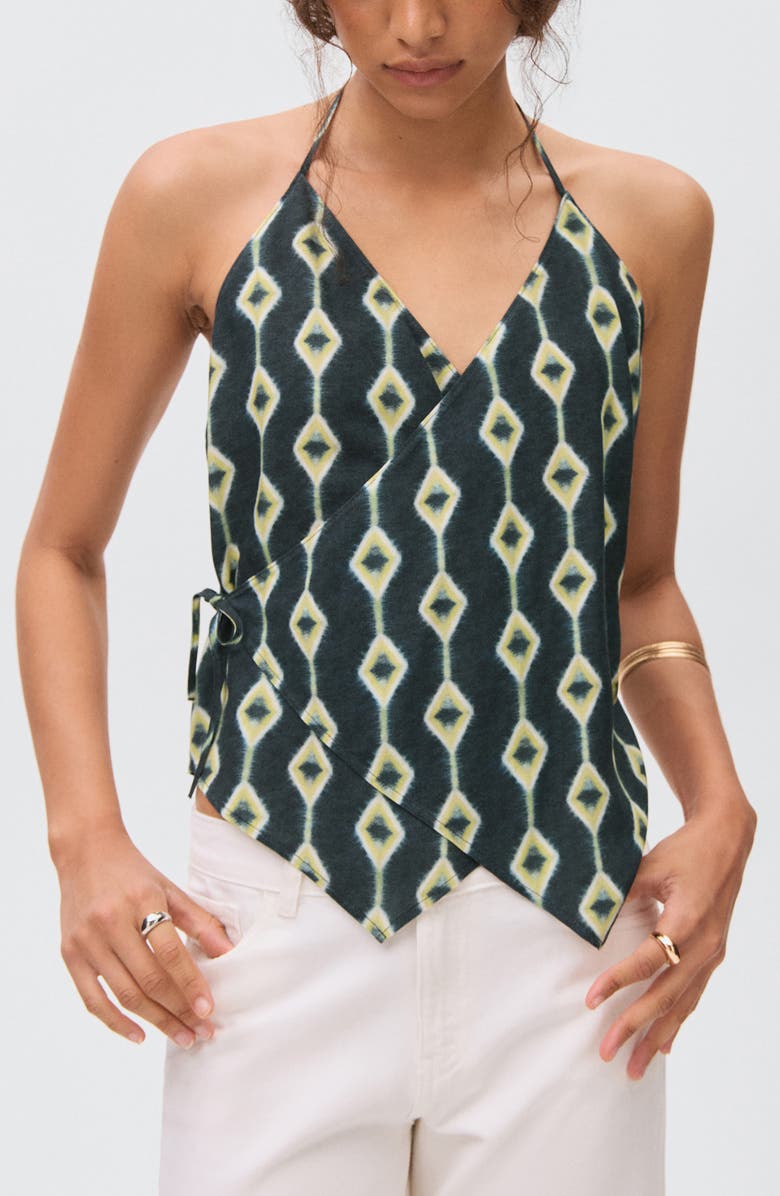 MANGO TEEN Halter Wrap Front Top, Main, color, Night Blue