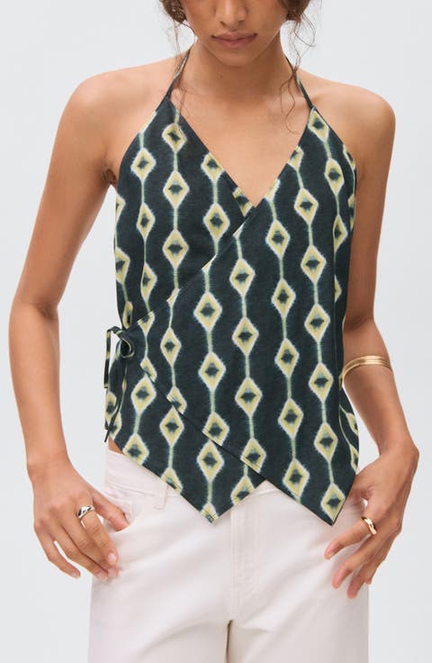 Halter Wrap Front Top