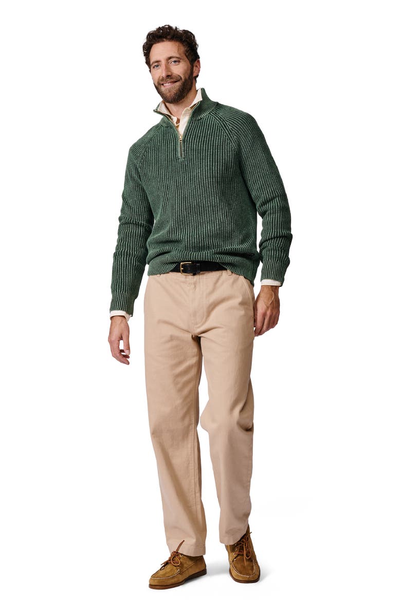 Aubin Martin Zip Neck Long Sleeve Jumper, Alternate, color, Khaki