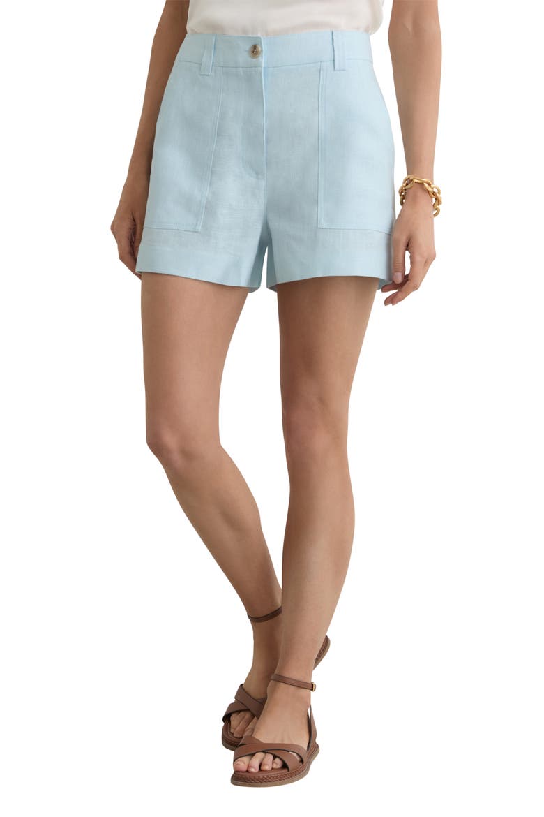 Ashby Linen Shorts, Main, color, LIGHT BLUE