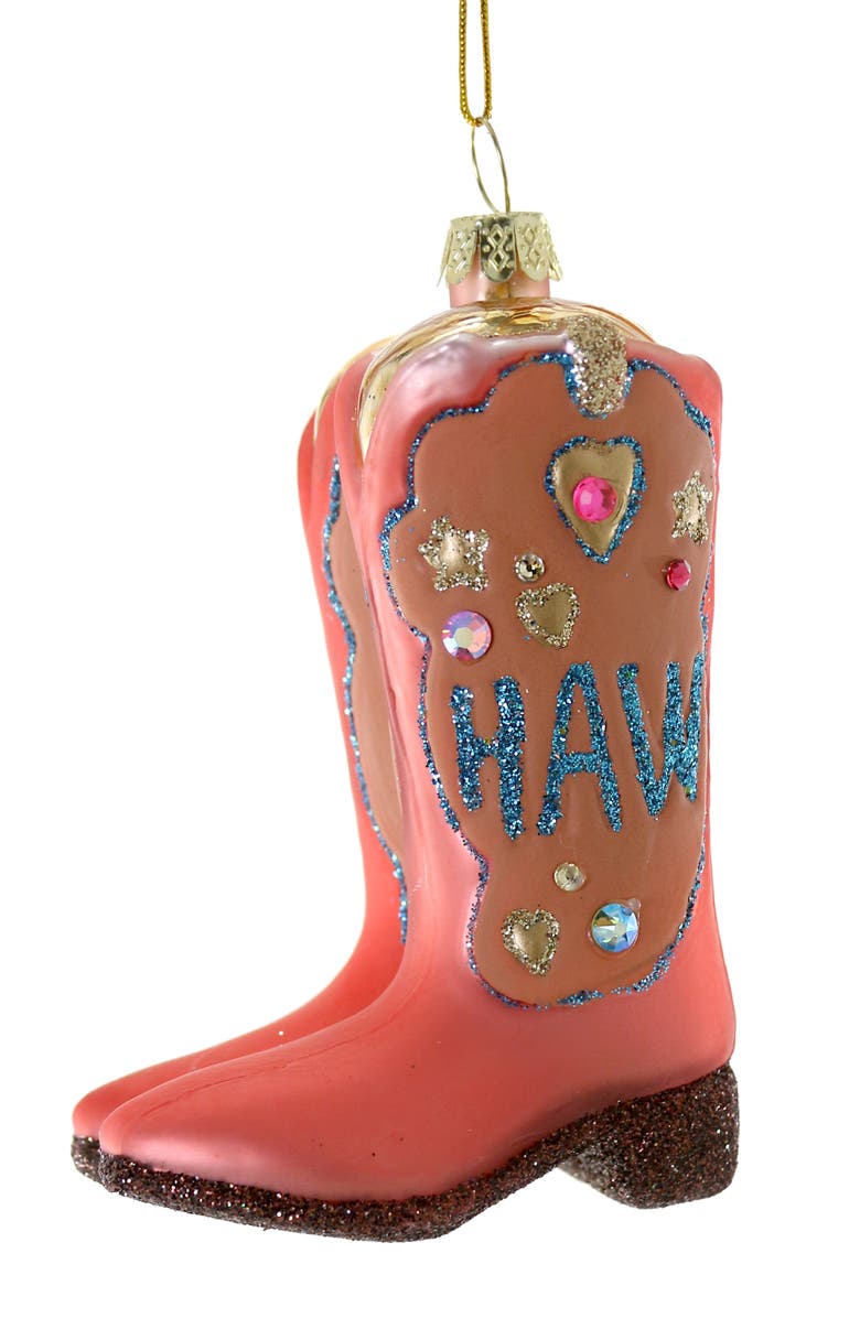 Cody Foster & Co. Cody Foster Yee Haw Cowboy Boot Ornament, Main, color, Pink Multi