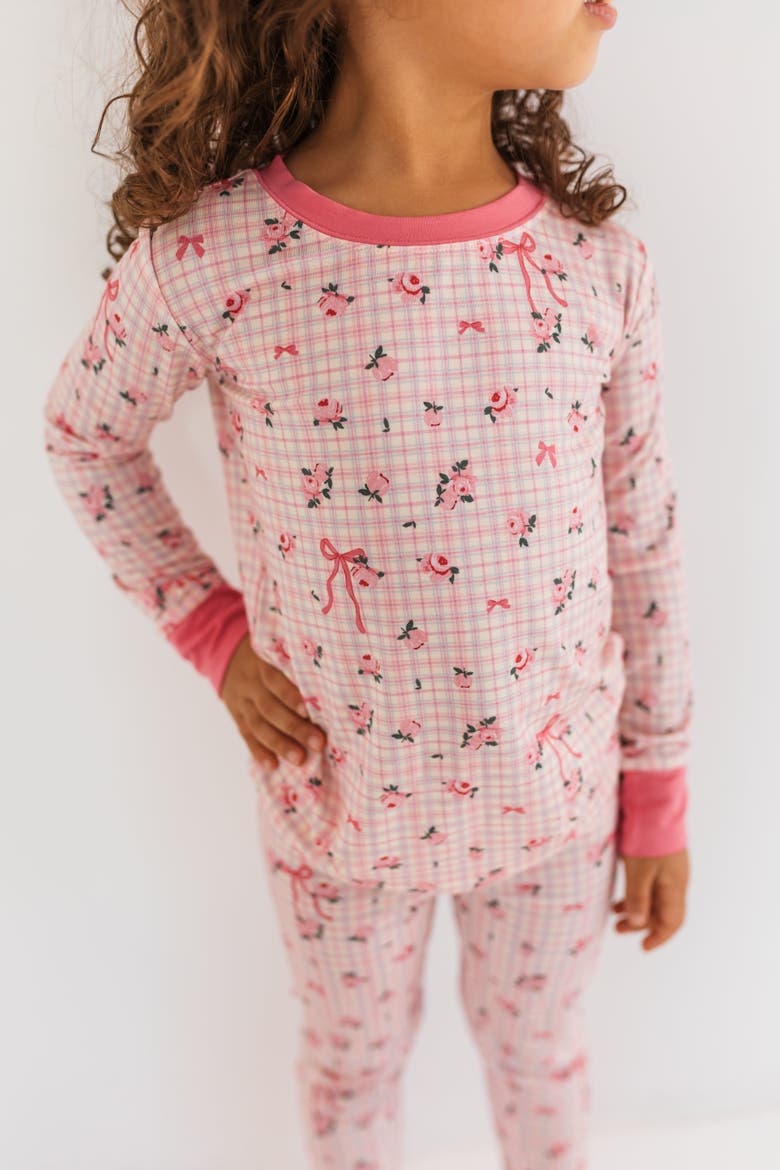 Charlotte Two-Piece Sleepwear Set, Alternate, color, Pink Floral Plaid