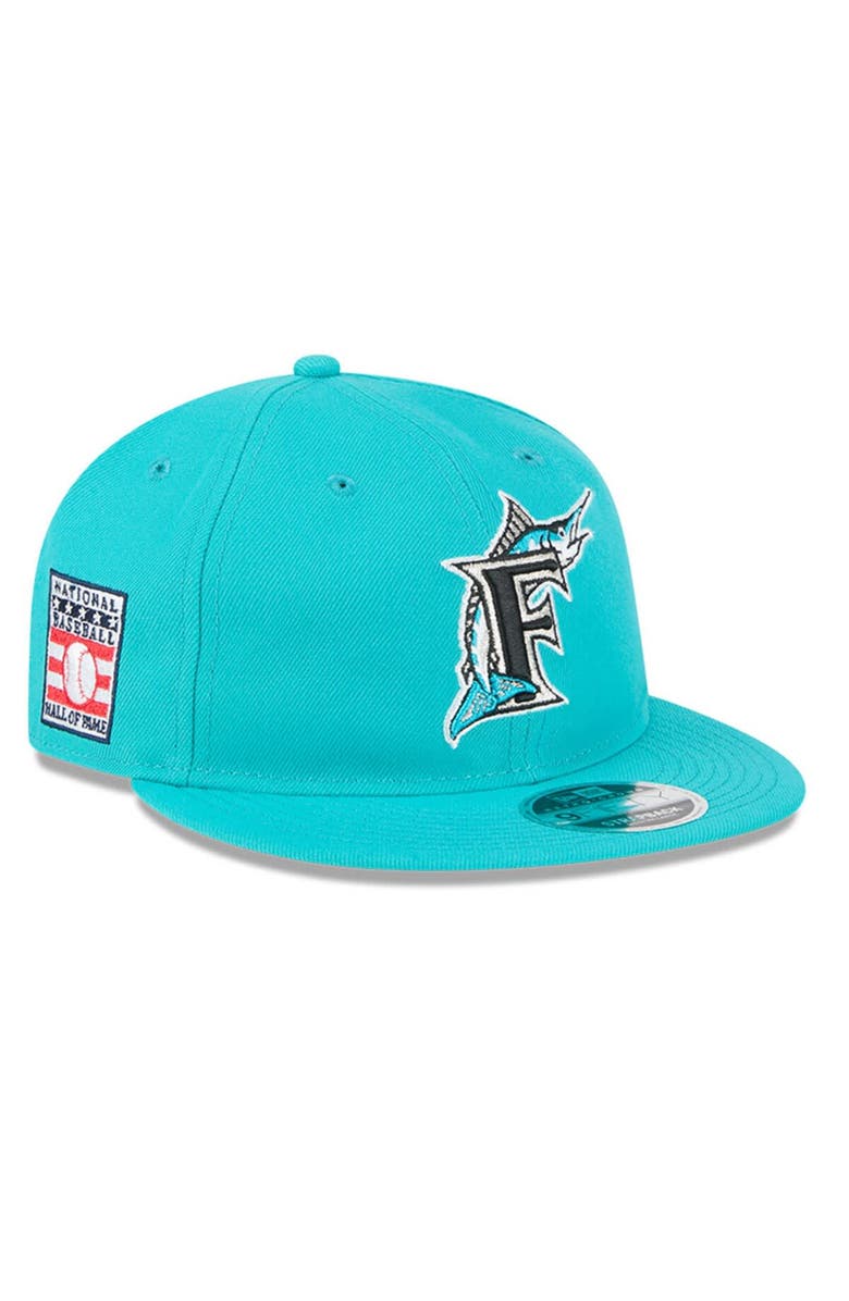 New Era Men's New Era Teal Florida Marlins Baseball Hall of Fame Retro Crown Cooperstown Collection 9FIFTY Adjustable Hat, Alternate, color, 