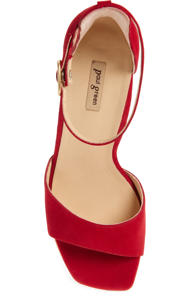 Paul Green Barbee Ankle Strap Sandal, Alternate, color, Chili Suede